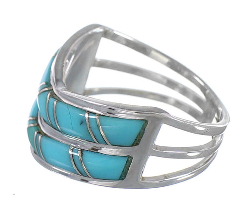 Turquoise And Authentic Sterling Silver Ring Size 6-1/2 RX94238
